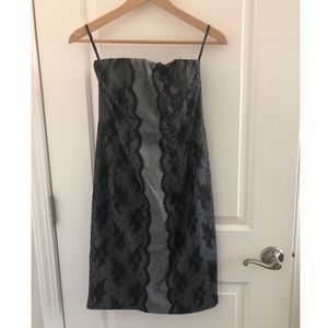 Express black lace strapless dress size 2